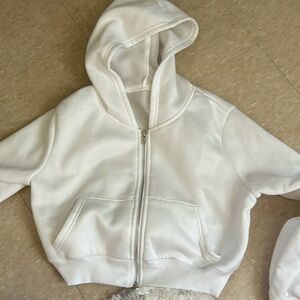 SHEIN white cropped zip up. Never worn! Great quality!